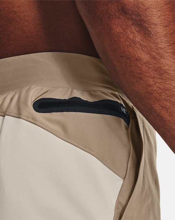 Men's UA Unstoppable Hybrid Shorts in Brown image number 3